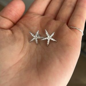 Swarovski Crystal starfish earrings. Never worn.